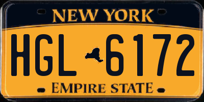 NY license plate HGL6172