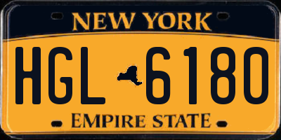 NY license plate HGL6180