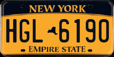 NY license plate HGL6190