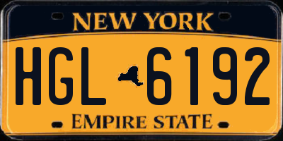 NY license plate HGL6192