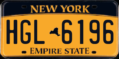 NY license plate HGL6196