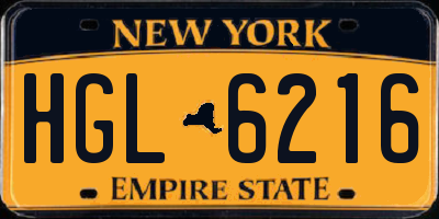 NY license plate HGL6216