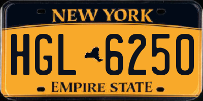 NY license plate HGL6250