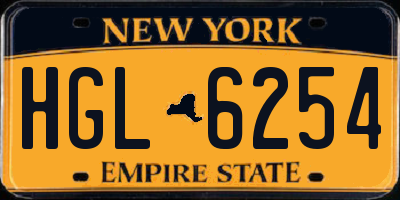NY license plate HGL6254