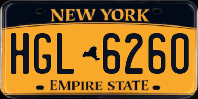 NY license plate HGL6260