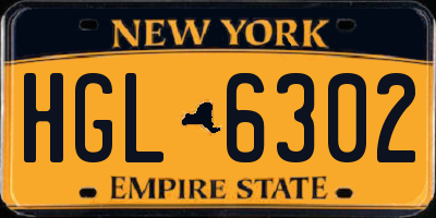 NY license plate HGL6302