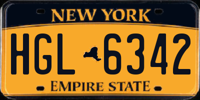 NY license plate HGL6342