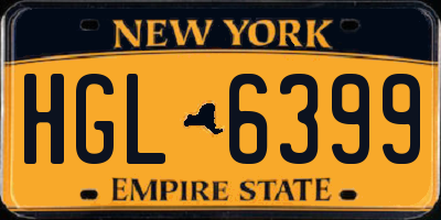 NY license plate HGL6399