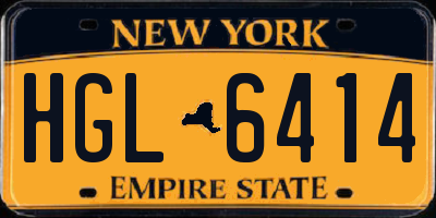 NY license plate HGL6414