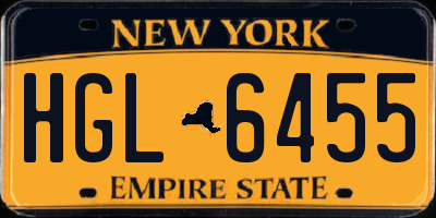 NY license plate HGL6455