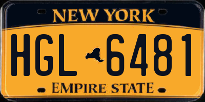 NY license plate HGL6481