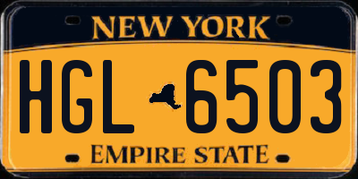 NY license plate HGL6503