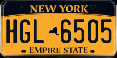 NY license plate HGL6505