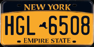 NY license plate HGL6508