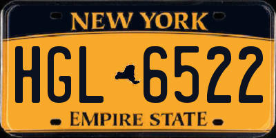 NY license plate HGL6522