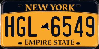 NY license plate HGL6549