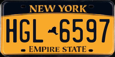 NY license plate HGL6597