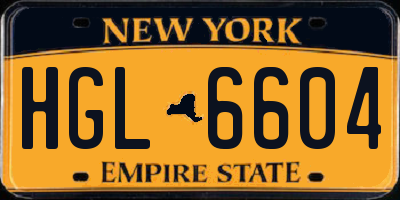 NY license plate HGL6604