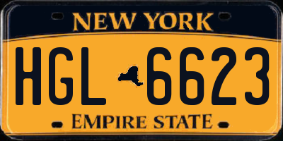 NY license plate HGL6623