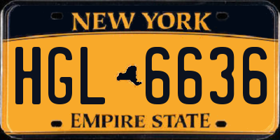 NY license plate HGL6636