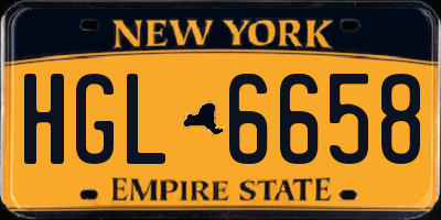 NY license plate HGL6658