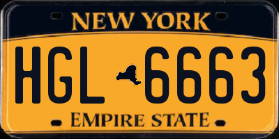 NY license plate HGL6663