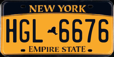 NY license plate HGL6676