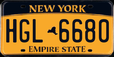 NY license plate HGL6680
