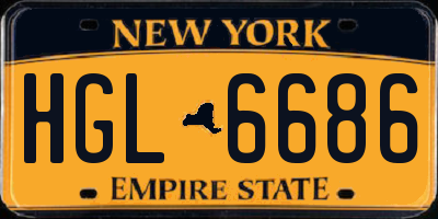 NY license plate HGL6686