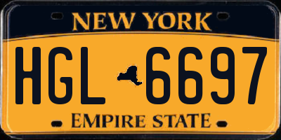 NY license plate HGL6697