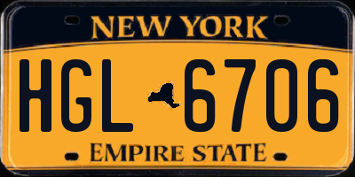 NY license plate HGL6706