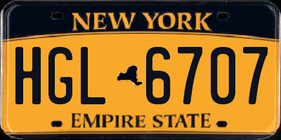 NY license plate HGL6707