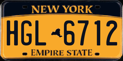 NY license plate HGL6712