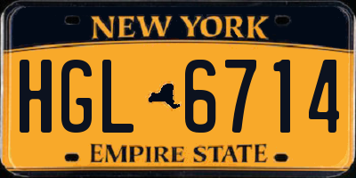 NY license plate HGL6714
