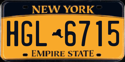 NY license plate HGL6715