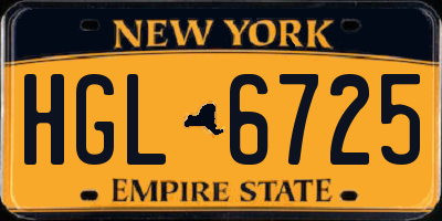NY license plate HGL6725