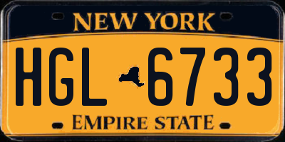 NY license plate HGL6733