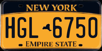 NY license plate HGL6750