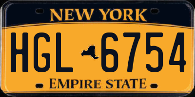 NY license plate HGL6754
