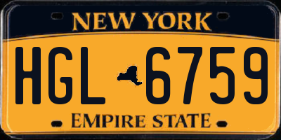 NY license plate HGL6759