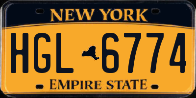 NY license plate HGL6774