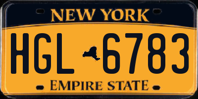 NY license plate HGL6783