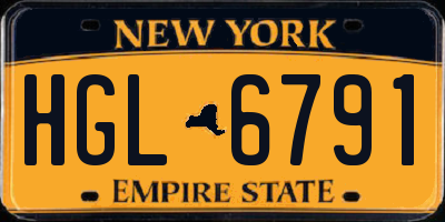 NY license plate HGL6791