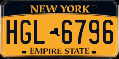 NY license plate HGL6796