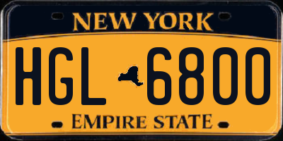 NY license plate HGL6800