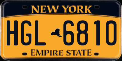 NY license plate HGL6810