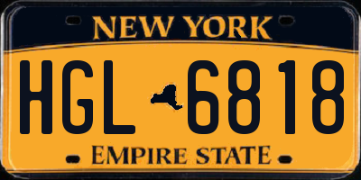 NY license plate HGL6818