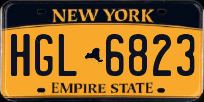 NY license plate HGL6823