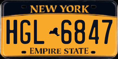 NY license plate HGL6847