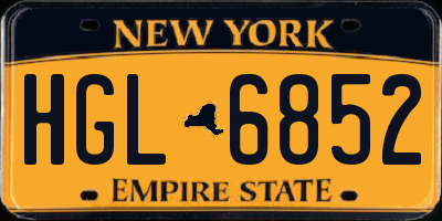NY license plate HGL6852